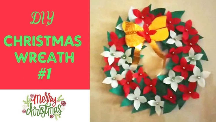 How to make Christmas Wreath with Cardboard & Paper, DIY Holiday Craft # 1