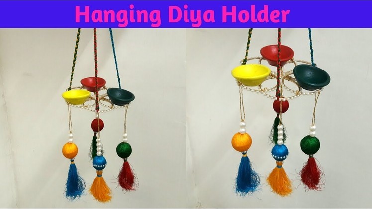 How to make Hanging Diya Holder. Diwali craft. Diwali home decor