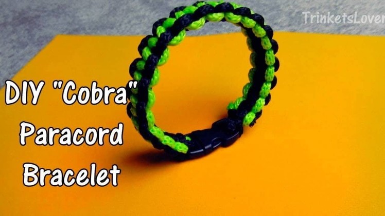 How To Make Paracord Survival Bracelet - DIY "Cobra" Paracord Bracelet Tutorial