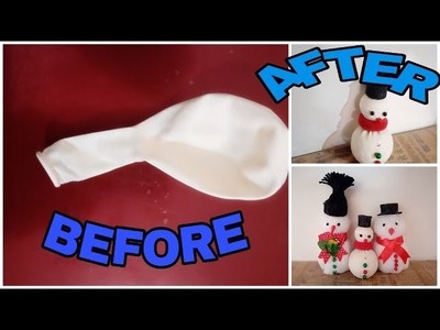 How to Make Snowman With balloon || Christmas Decoration Idea || balloon craft