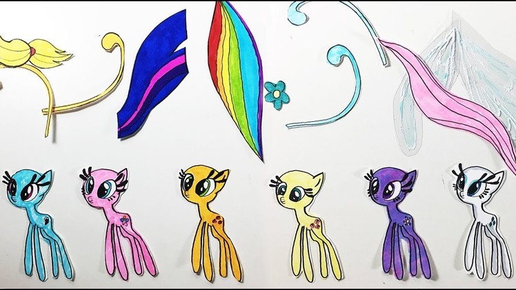 My little pony transformed into Breezies. MLP coloring for kids. paper craft