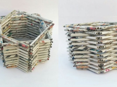 Newspaper basket | multi storage basket | newspaper tokri | newspaper craft | basket making | HMA193