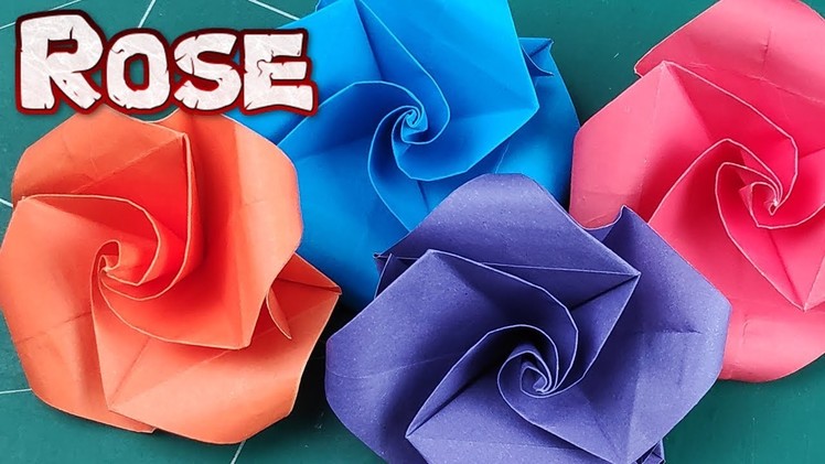 Origami Rose Paper flowers | How To Make Easy Rose Tutorial | DIY 3d Folding Flowers for Beginners
