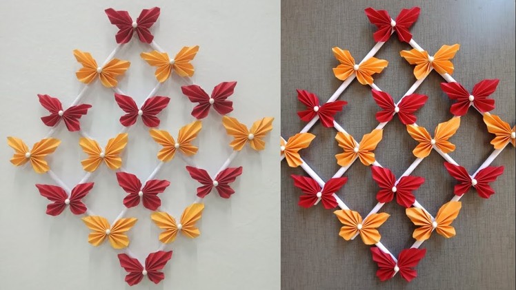 Paper Butterfly Wall Hanging 2 - DIY Easy Hanging Paper Butterfly Tutorial - Wall Decoration Ideas
