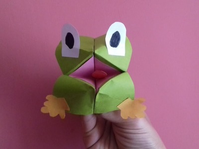 Paper Frogie finger puppet easy craft tutorial
