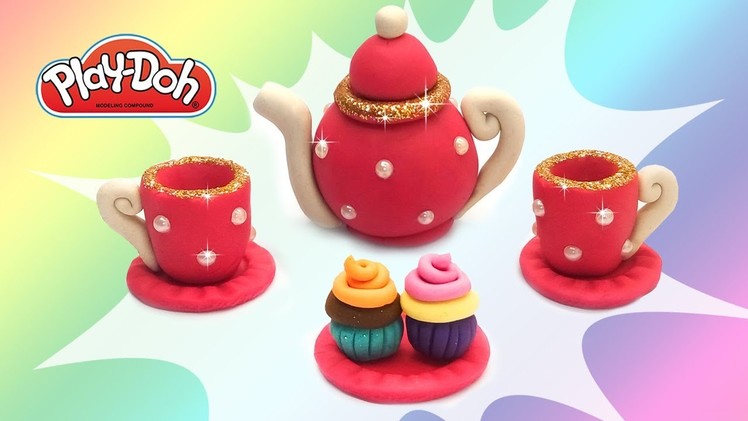 Play Doh DIY Toy Teapot How to Make Kettle with Cups. Play-doh Tutorial for Kids DIY Stuff for Dolls
