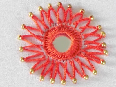 Simple Mirror Flowers Design Stitching Tutorial | Hand Embroidery Designers Flower | Ark Craft Works