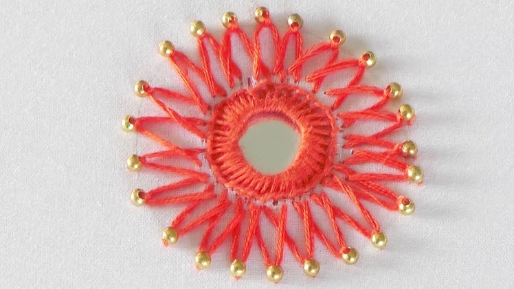 Simple Mirror Flowers Design Stitching Tutorial | Hand Embroidery Designers Flower | Ark Craft Works