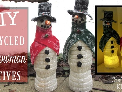 Water Bottle Snowman Votives | Recycling Craft Tutorial | Craft Klatch