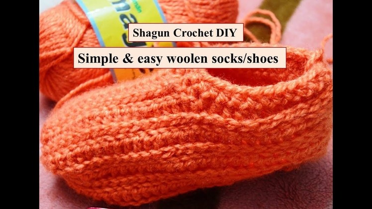 #2 how to crochet easy woolen socks.shoes (in Hindi). beginner crochet