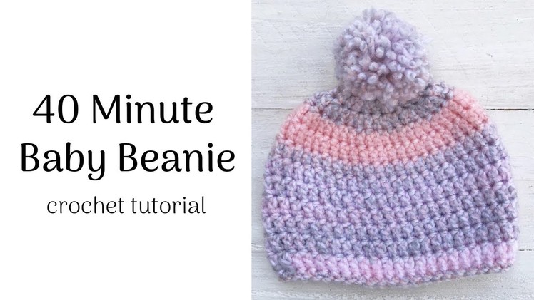 Baby Beanie Hat Crochet Tutorial | Crochet Hat | Crochet Beanie | Crochet for Beginners