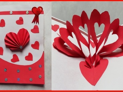 Beautiful Handmade Valentine's Day Card Idea - DIY 3D Heart  Pop Up Card