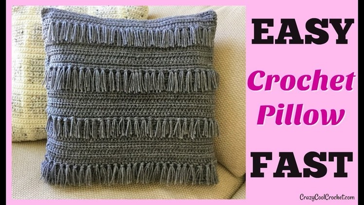 Crochet Easy Fringe Pillow for Beginner