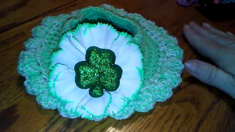 Crochet fancy St. Patrick collar for dog