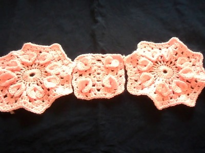 Crochet HEART Hexagon G Square