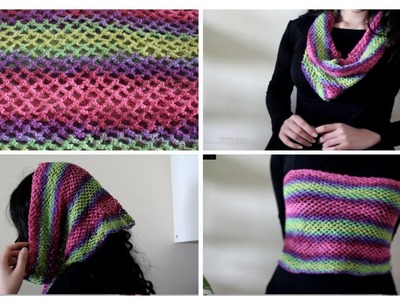 Crochet Mesh Cowl {Multi functional piece}   BEGINNER FRIENDLY
