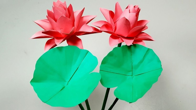 DIY Beautiful Paper Lotus Flower Making Idea | Paper Flower Making | Jarine's Crafty Creation