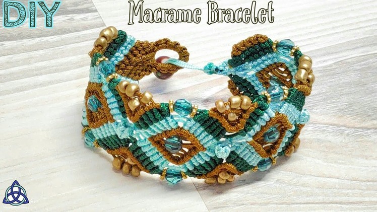 DIY Chevron Friendship Macrame Bracelet with Beads