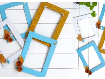 DIY  Easy Photo Frames using Cardboard || Photo Frames wall decor at home
