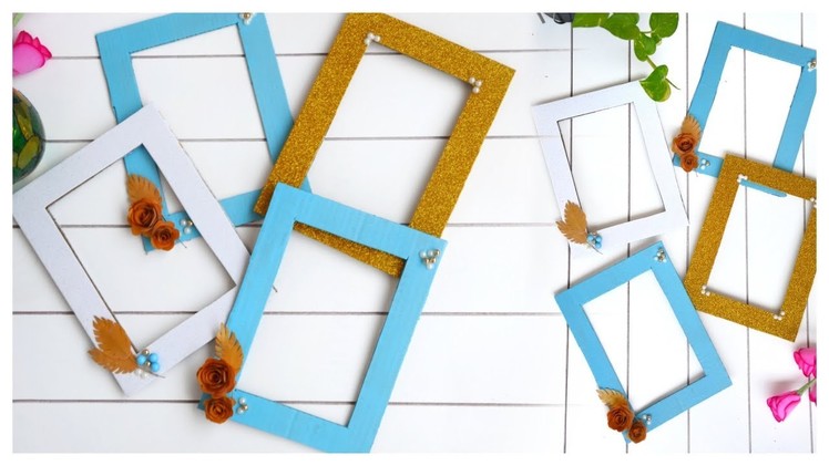 DIY  Easy Photo Frames using Cardboard || Photo Frames wall decor at home