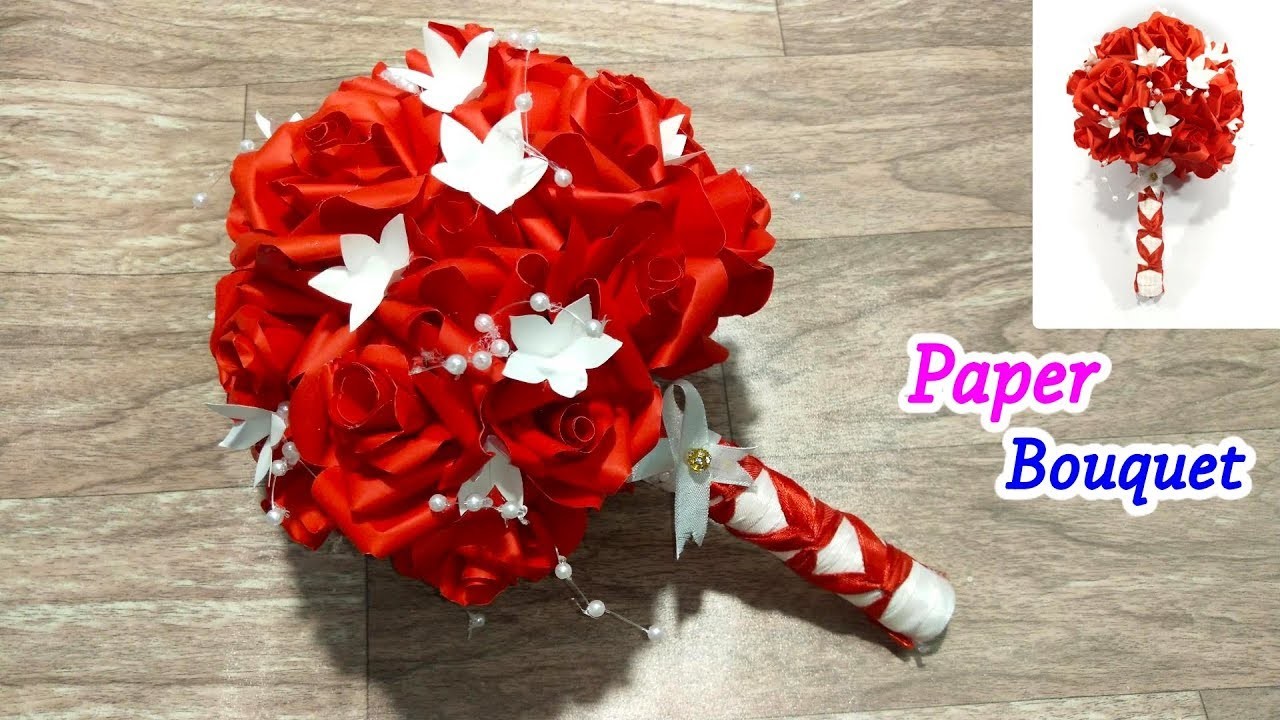 Diy Paper Bouquet Dazzling Red Rose Stephanotis Flower Bouquet Bridal Bouquet Ideas 19