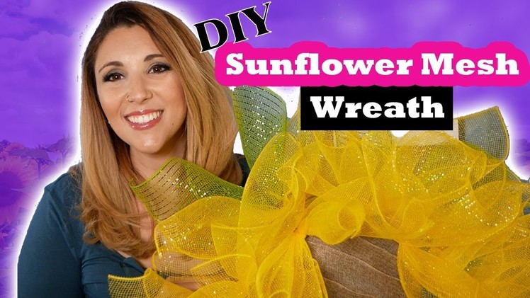 Easy DIY Deco Mesh Sunflower Wreath Tutorial