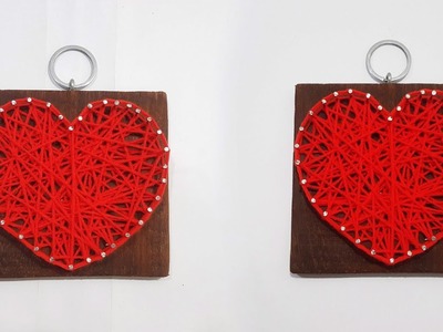 Easy DIY Gift Idea for Valentines Day | Valentines Day Special Wall Hanging with Wood & Woolen |DIY|