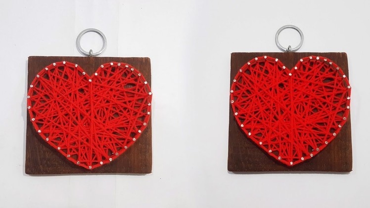 Easy DIY Gift Idea for Valentines Day | Valentines Day Special Wall Hanging with Wood & Woolen |DIY|