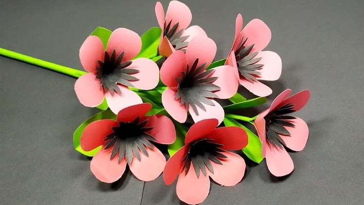 Flower: Very Easy & Beautiful Stick Flower Making Idea with Paper! DIY | Jarine's Crafty Creation