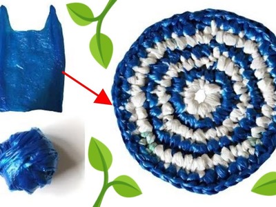 How to crochet a flat circle for beginners ¦ Crochet pattern for recycled plastic bags ????????????????