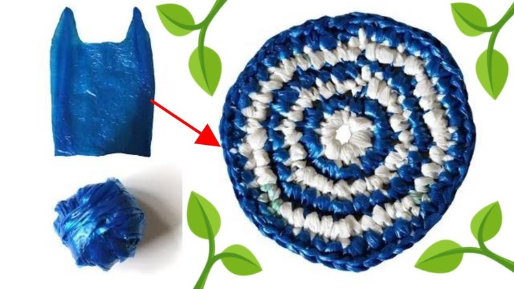 How to crochet a flat circle for beginners ¦ Crochet pattern for recycled plastic bags ????????????????