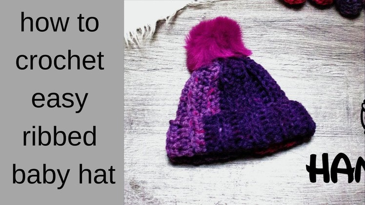 How to crochet a simple baby hat 0-3 months