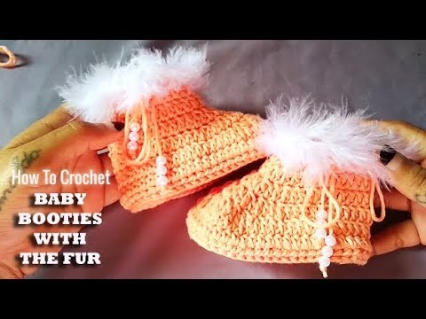 HOW TO CROCHET BABY BOOTIES WITH THE FUR