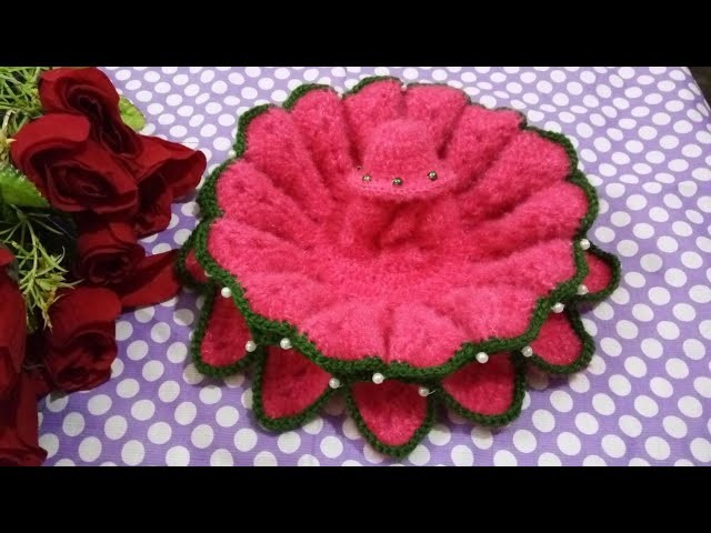 How to Crochet Lotus flower dress of laddu gopal | Lohri, Makar sankranti special dress of kanha ji