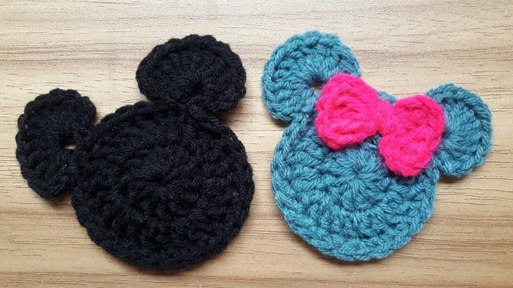 How to Crochet Mickey & Minnie Mouse Applique