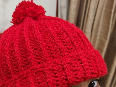 How to Crochet Simple Ribbed Hat - (3 to 10 yrs)