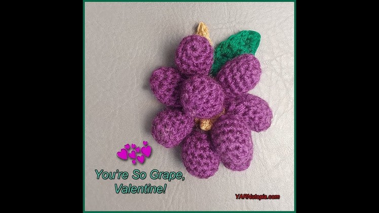 How to Crochet Tutorial: DIY Bunch of Grapes Amigurumi by YARNutopia