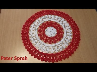 How to crochet two colors round doily