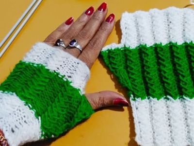 How to knit designer woolen gloves at home| Woolen gloves design