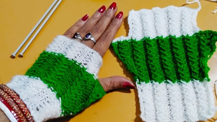 How to knit designer woolen gloves at home| Woolen gloves design