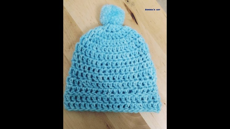 How to make a crochet hat for baby.baby hat. kushikatar tupi