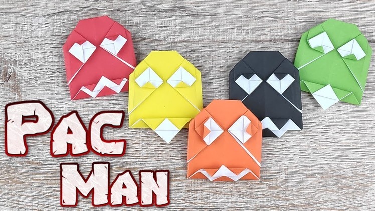 Origami 3D Pacman Ghost | How to Make a Pacman Paper Tutorial | DIY Folding Instruction Step by Step