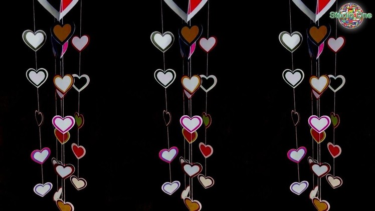 Paper Heart Door Decor | Door hanging decoration | DIY gift ideas
