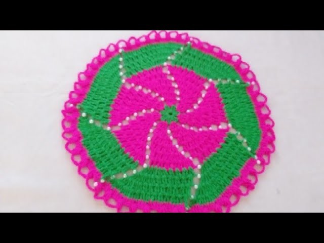 Woolen rumal design, crochet table cover, Thalposh,#76,by||Santosh All Art ||
