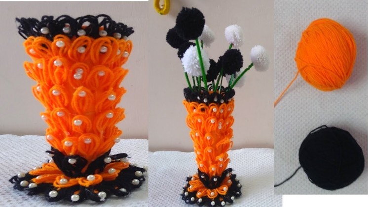 DIY || Amazing Flower Pot.How to Make Flower Vase With Woolen.Innovative  Creative Ideas 2019