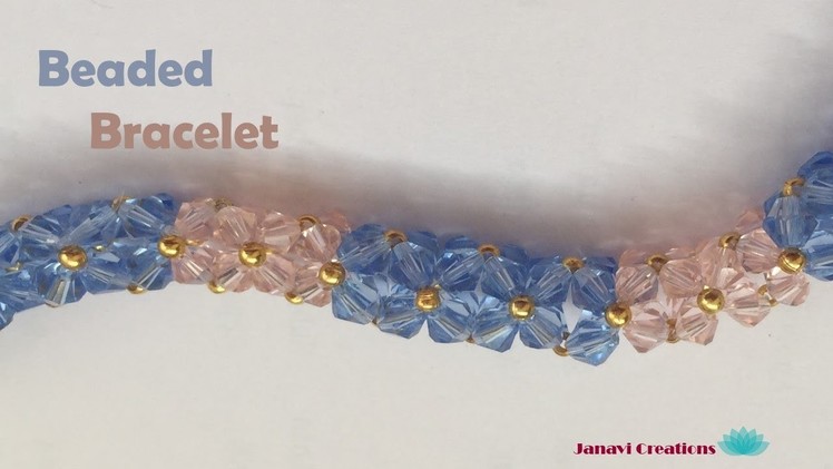 DIY Crystal Bracelet | How to make beaded bracelet | DIY Beaded Bracelet | Janavi Creations