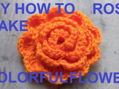 DIY How to make woolen rose flower, woolen rose flower making