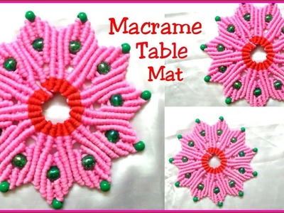 DIY Macrame Table Mat making video.How To make Macrame Tablemat design