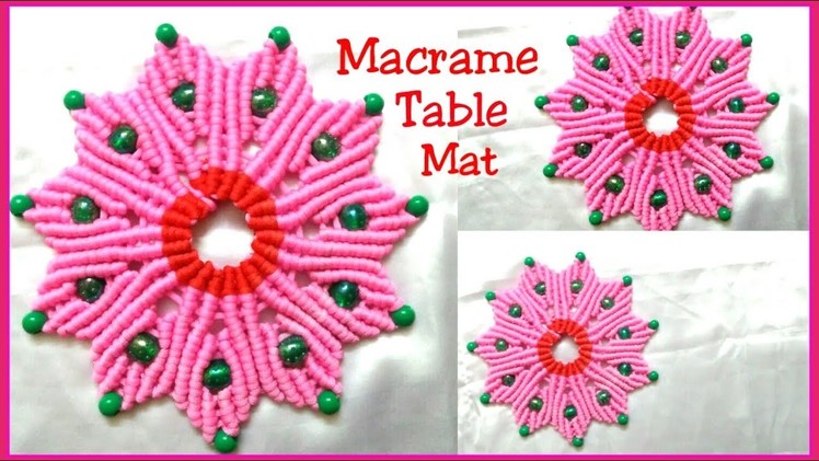 DIY Macrame Table Mat making video.How To make Macrame Tablemat design