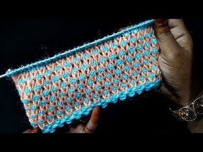 Double Color Design | Easy Two Color Knitting Pattern. Do Rang ki Bunai. How to Make 2 Color pattern